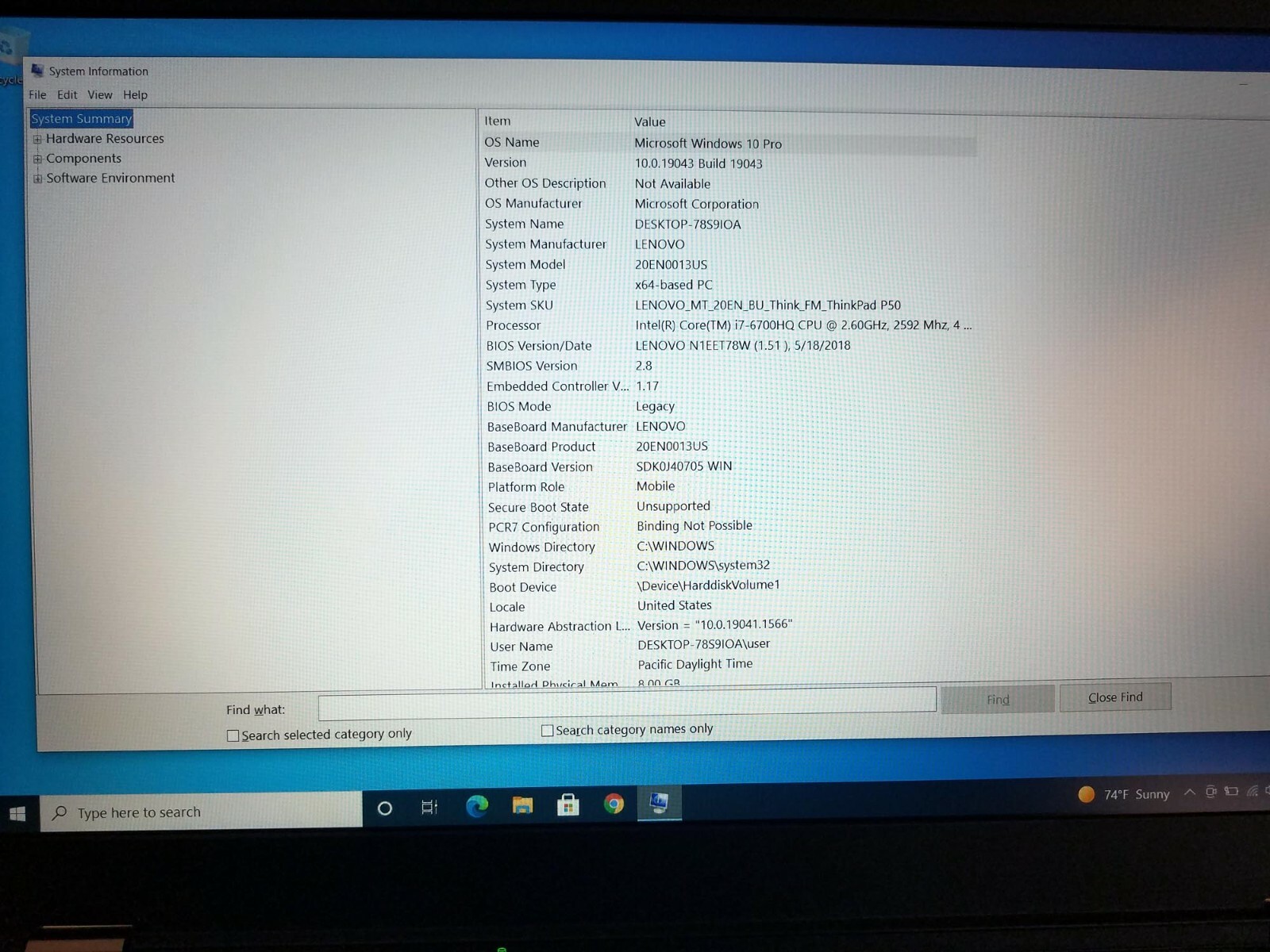 LENOVO THINKPAD P50.  Used. i7-6700HQ CPU, Win 10 Pro, 500gb HDD, 8GB, 