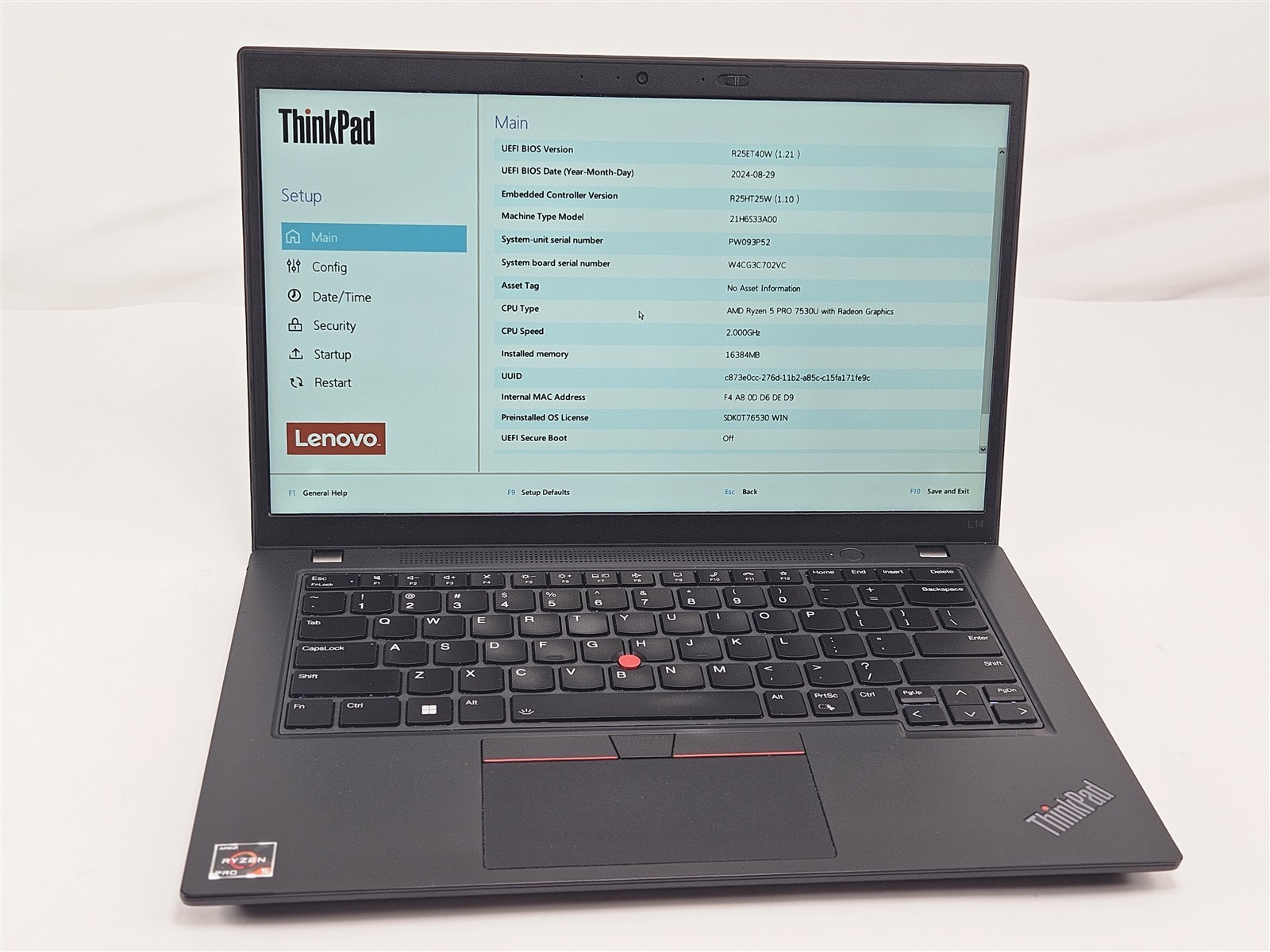 ThinkPad L14 Gen 4 AMD Ryzen 5 PRO 7530U 256GB SSD 16GB RAM Lenovo 14″