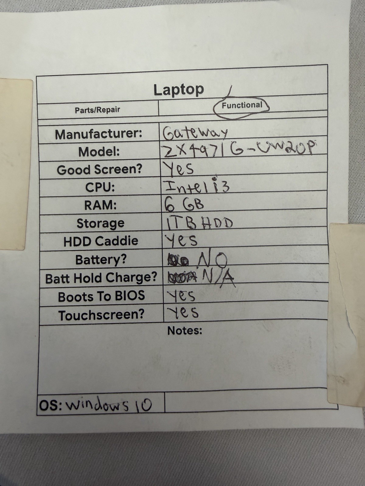 Gateway ZX4971G-UW20P Touch PC – Good Screen – Intel i3 -Read Desc