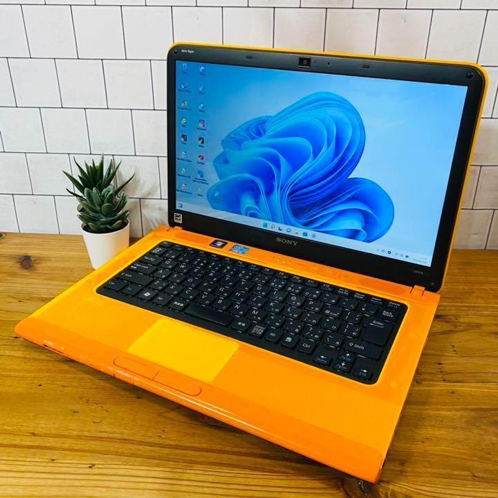 Vaio orange Win11 installed new SSD240 8GB corei5 auxiliary machine set