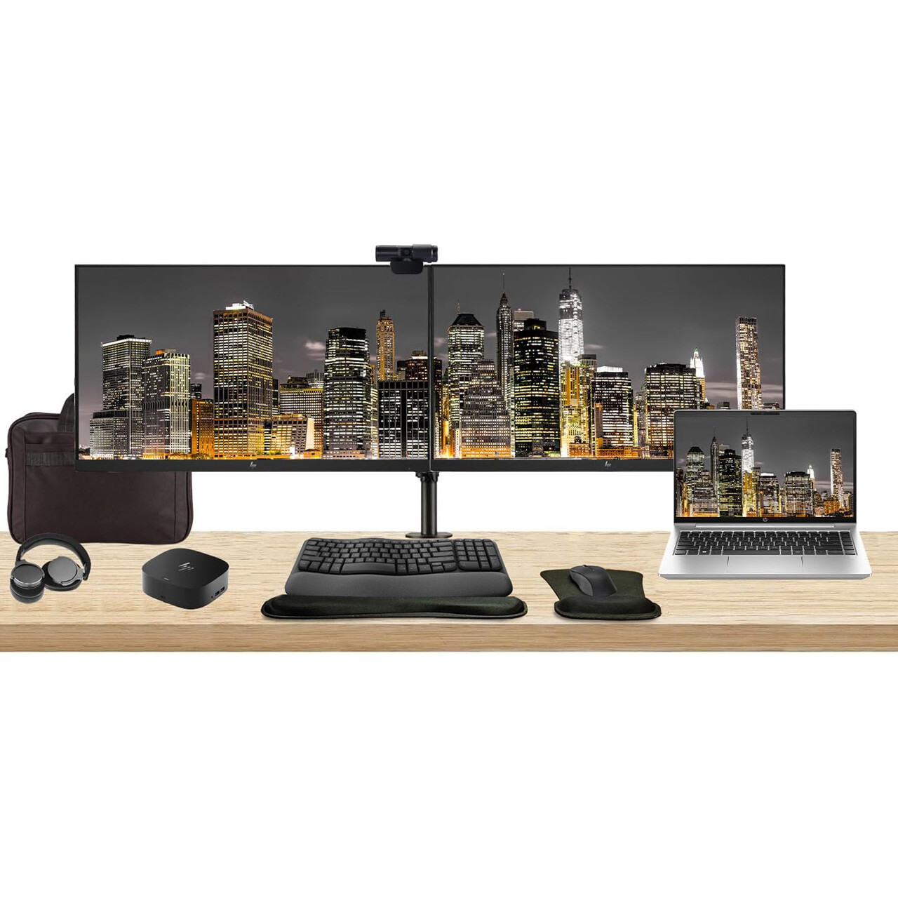 HP ProBook 440 G10 14″ i5, 8GB RAM, Bundle with 2 x EliteDisplay E27 27″ Monitor