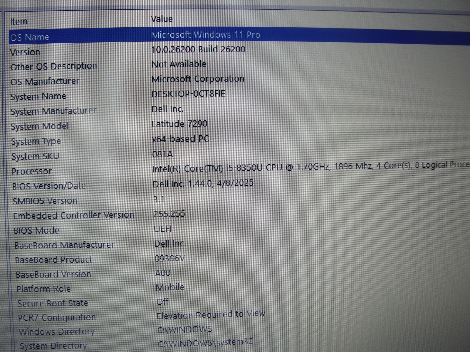 Dell Latitude 7290 12.5”HD Intel Core i5-8350U 1.7GHz 8GB RAM 256GB SSD +Charger