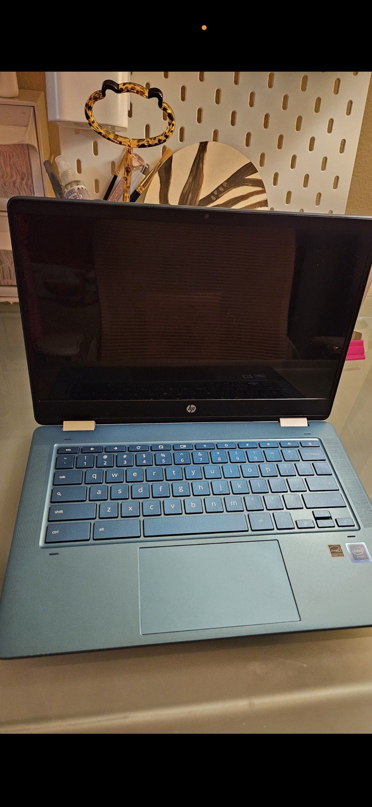 HP Chromebook x360 convertible laptop in dark blue