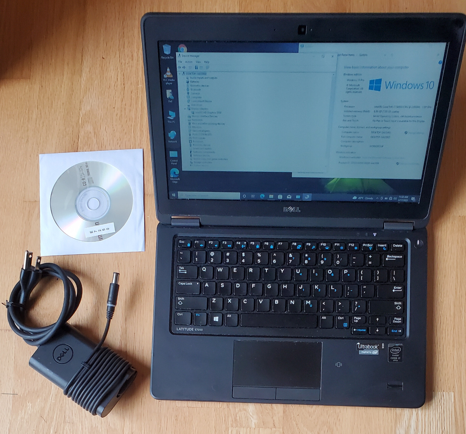 Dell Latitude E7250 Intel i7-5600U 2.6GHz 8GB RAM 256GB SSD 12.5″ W10, Office +