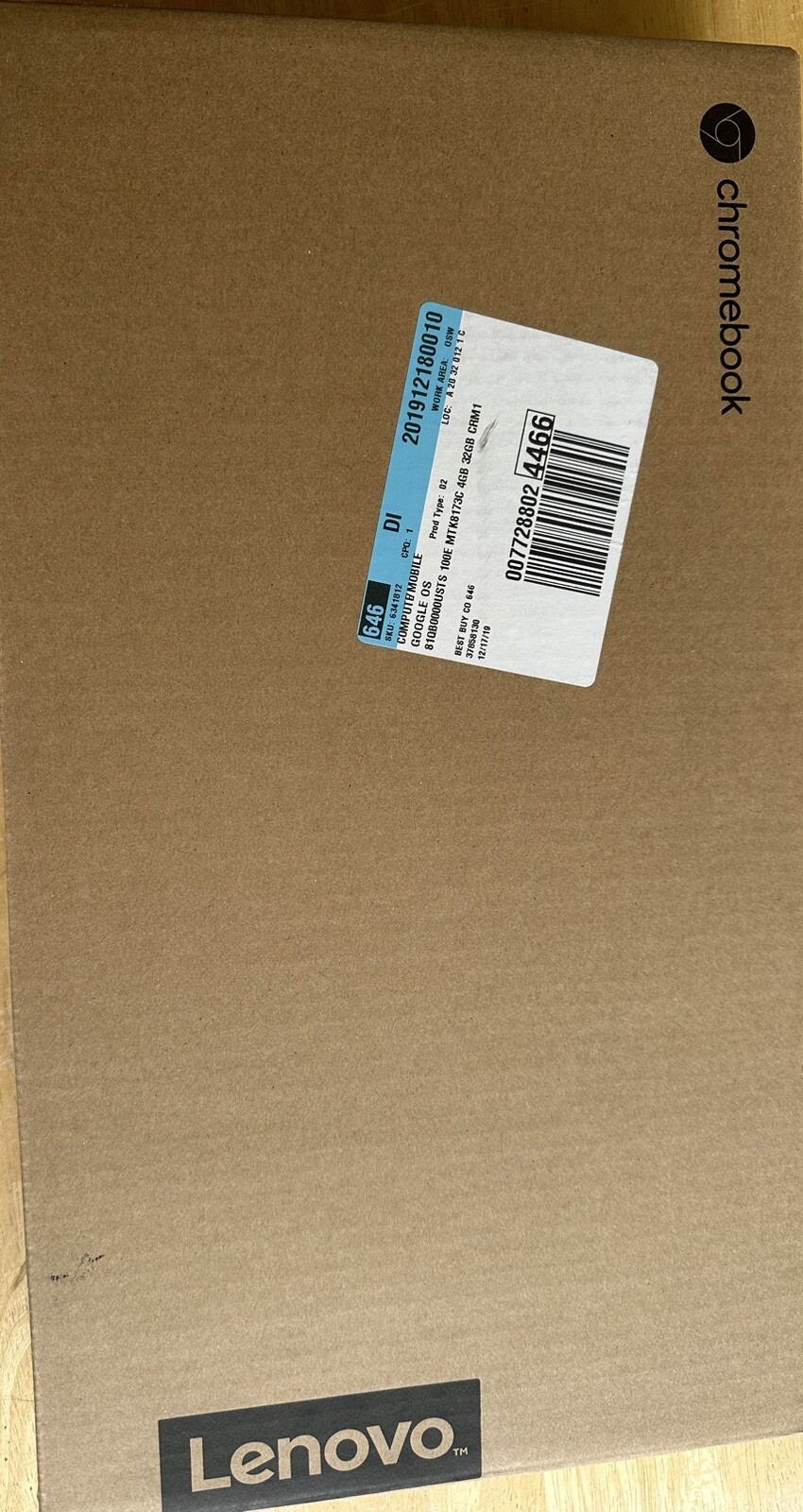 NIB Lenovo 100e Chromebook 2nd Gen MTK 11.6″ (32GB eMMC, MediaTek MT8173C,…