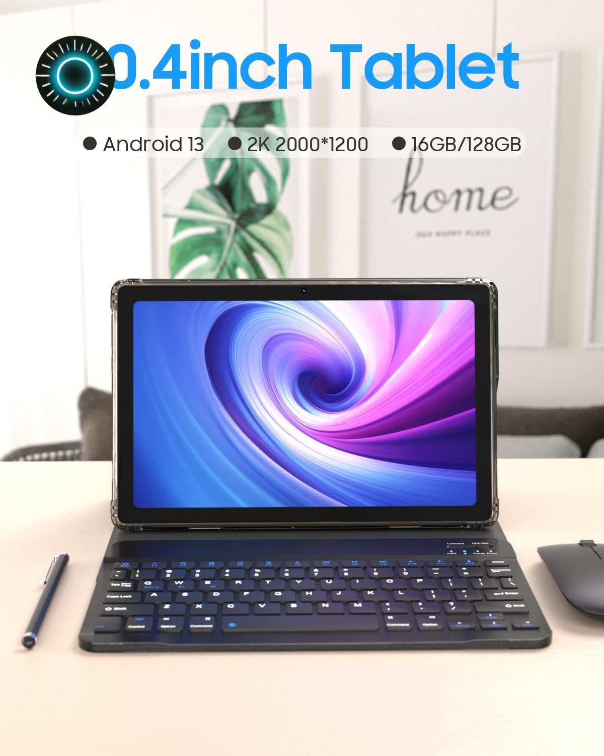 Tablet with Keyboard and Case Android 13.0 10.4 Inch 16GB RAM+128GB ROM 2000 NEW