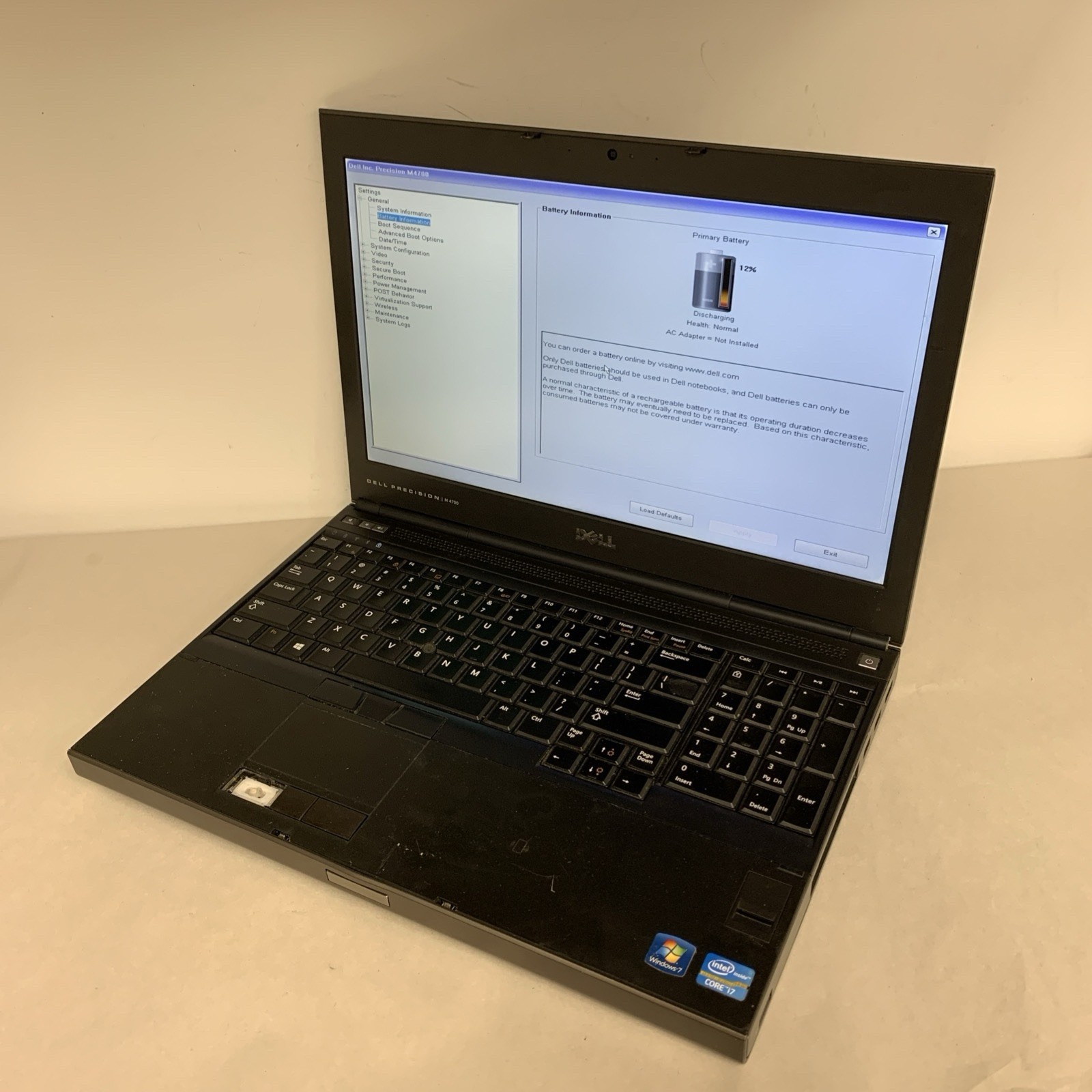 Dell Precision M4700 i7-3740QM 8GB RAM NO SSD | Boot To Bios