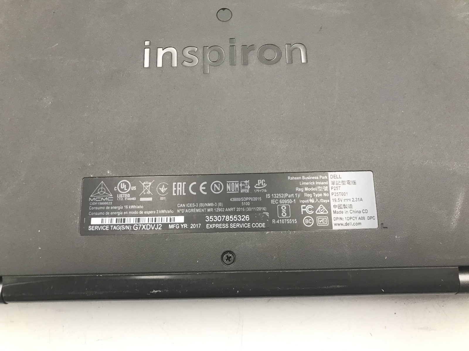 DELL INSPIRON 11 3168 – BOOTS TO BIOS – INTEL CELERON N3060 – 2GB RAM – READ -BB
