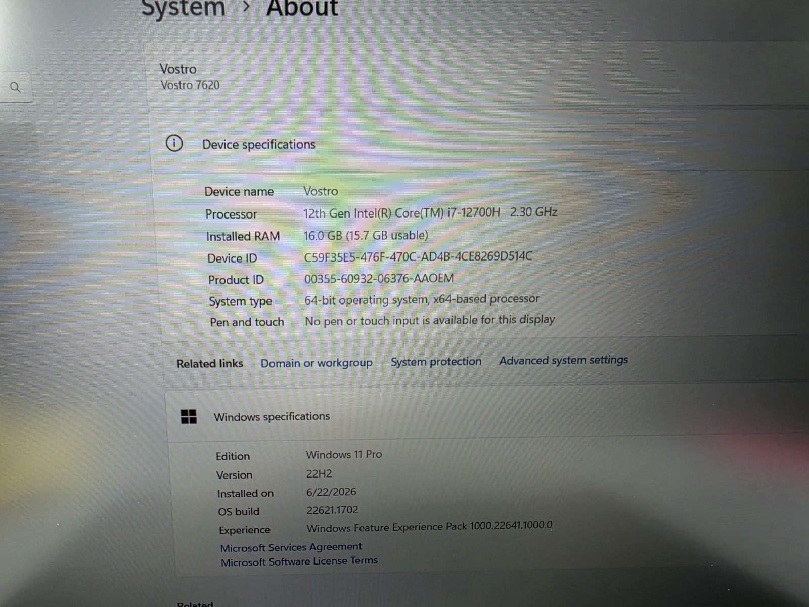 DELL Vostro 7620 i7-12700H 16GB Ram 512GB Nvidia GeForce RTX 3050 Ti Win 11