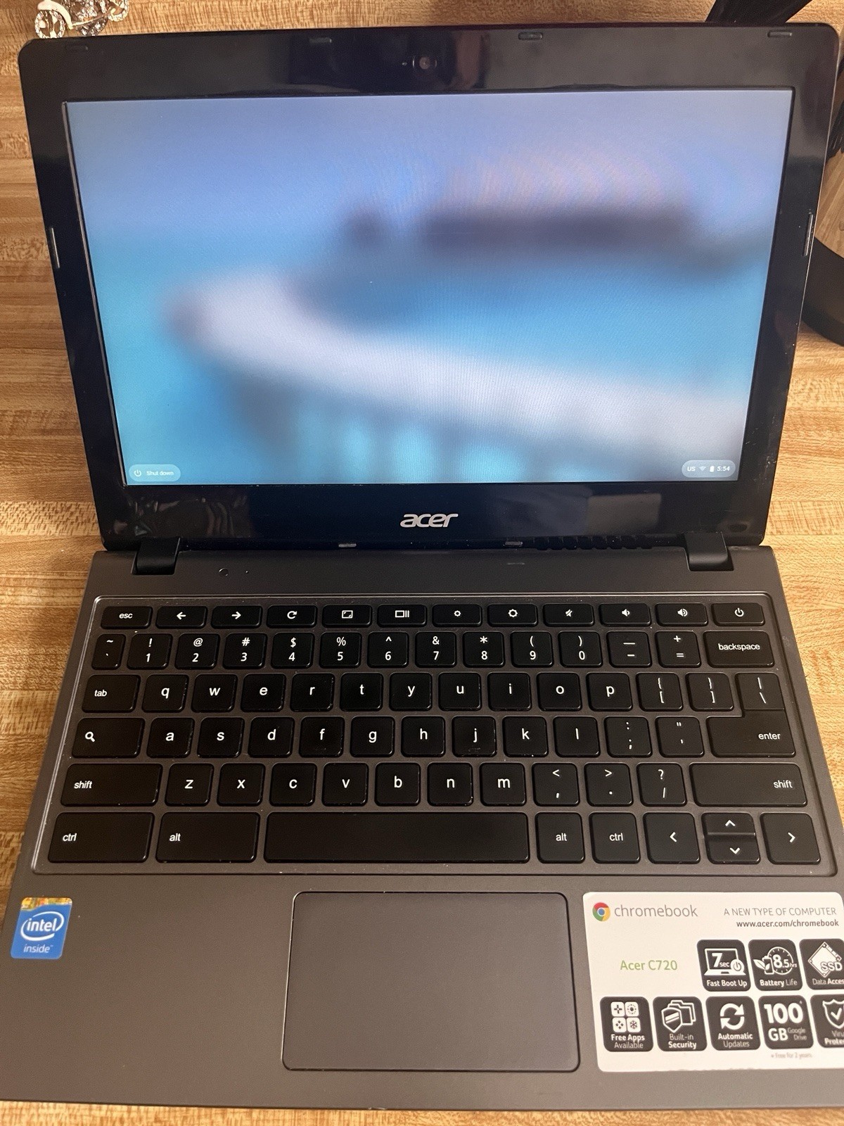 Acer C720 Chromebook 11.6″ Intel Celeron 1.40GHz 2GB 16GB SSD Chrome OS