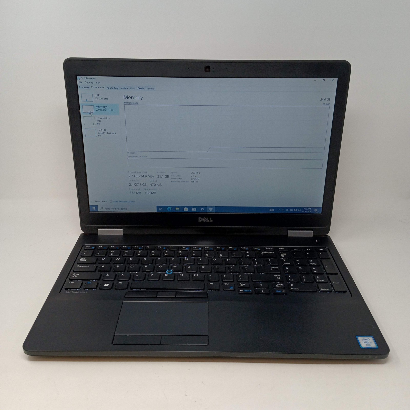 Dell Latitude E5570 15.6″ i5 6300U 2.4GHz 24GB RAM 180GB SSD