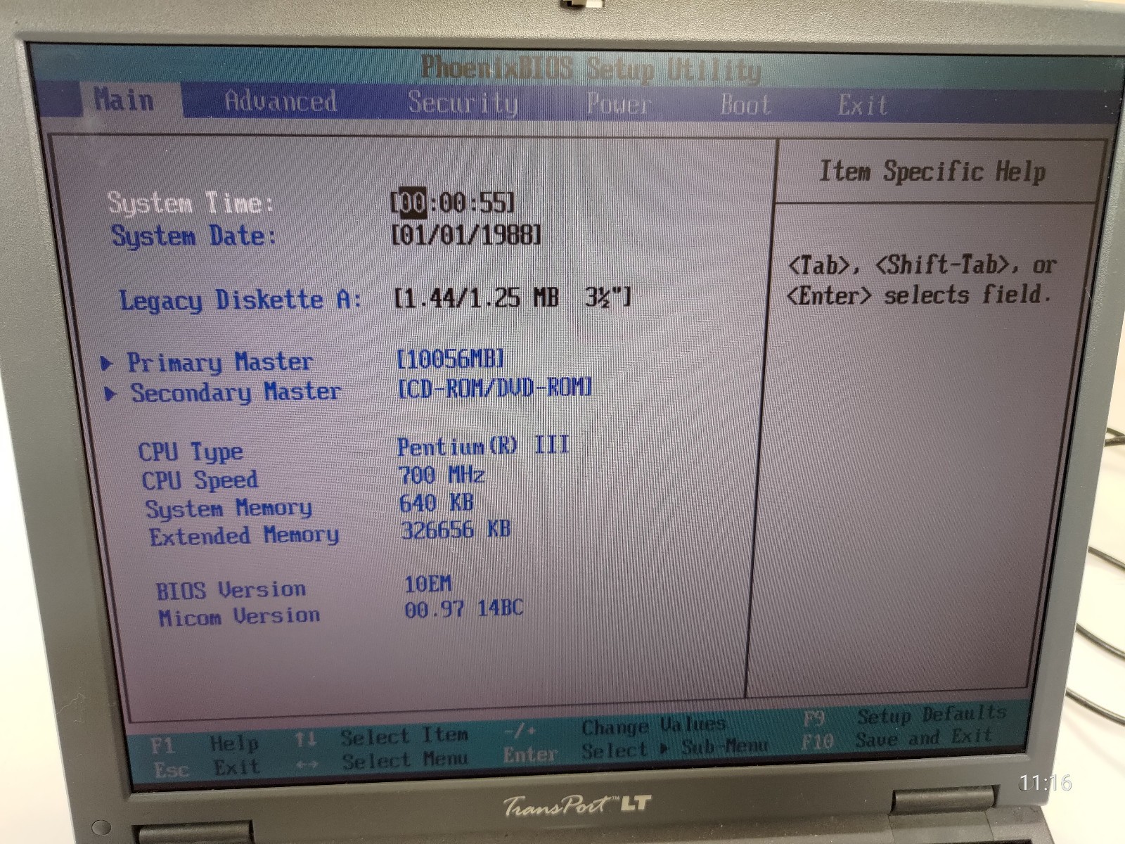 Micron TransPort LT, PIII, 320MB RAM, 10GB HDD, CDROM, 10/100 NIC, No OS, Tested