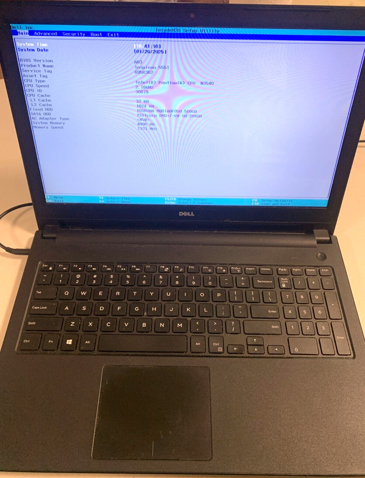 DELL INSPIRON 15-5551 Laptop w/ Intel Pentium N3540 2.16 GHZ 4GB 500GB Works!!