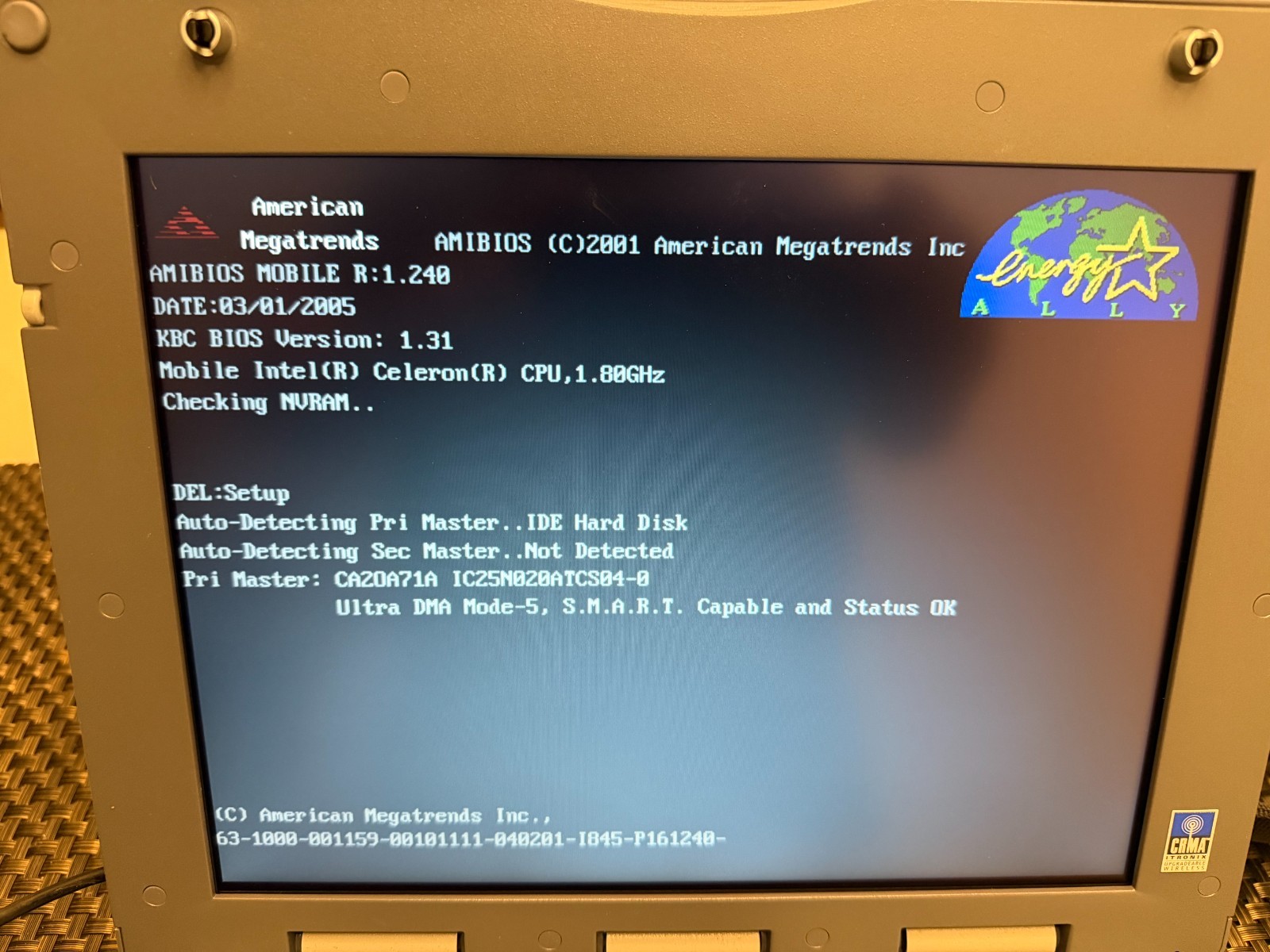 🖥️ Itronix GoBook II Celeron @1.8MHz, 1GB RAM w/AC adapter for PARTS OR REPAIR