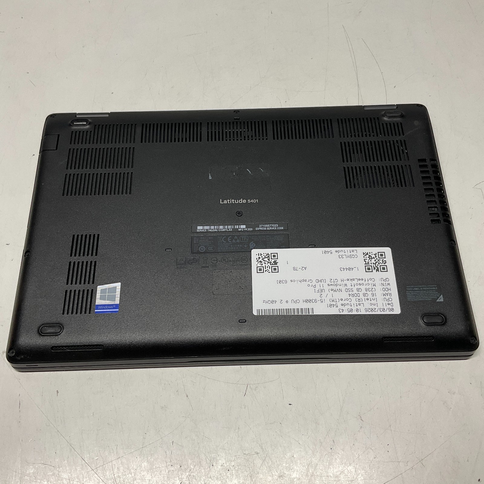 Dell Latitude 5401 14″ Intel Core i5-9300H 2.4GHz 8GB RAM 256GB SSD Win 11 Pro
