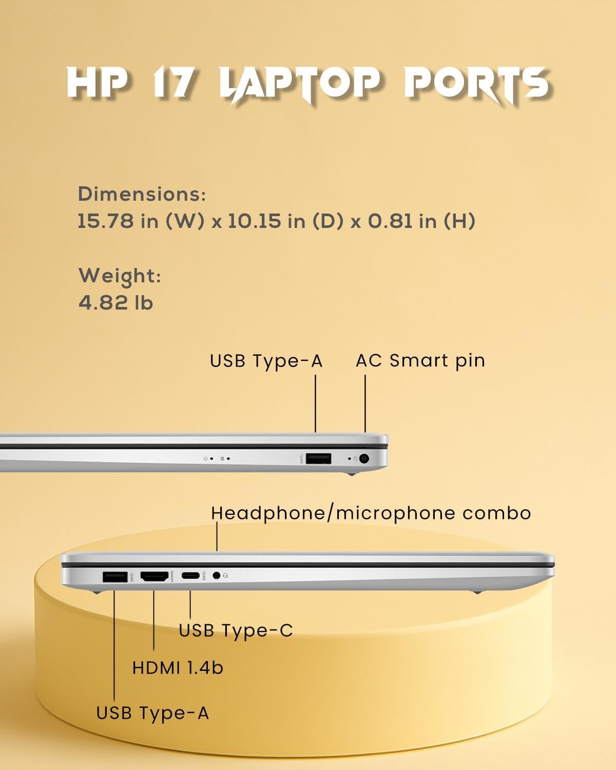 HP Touchscreen Laptop computer 17.3″ Ryzen 5-7430U UP TO 32GB RAM 1TB Win11Pro