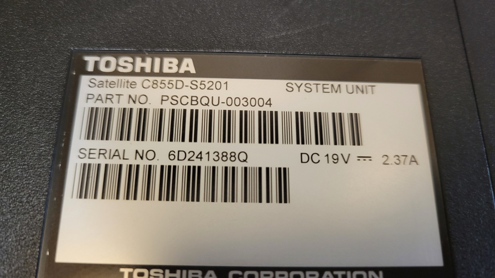 TOSHIBA SATELLITE C855D S5201 – AMD E1 1200 – No Boot – For Parts or Repair