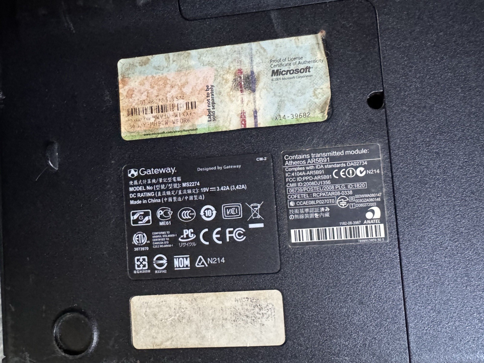 Gateway MS2274 AMD Athlon X2 2.1Ghz As Is ***Read