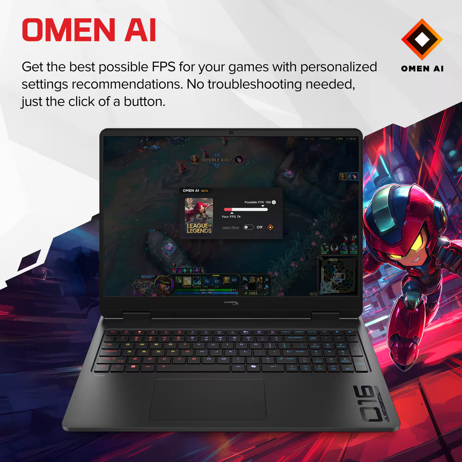 HyperX – OMEN 16″ 165Hz 2.5K OLED Gaming Laptop – AMD Ryzen 9 8940HX (2025) -…