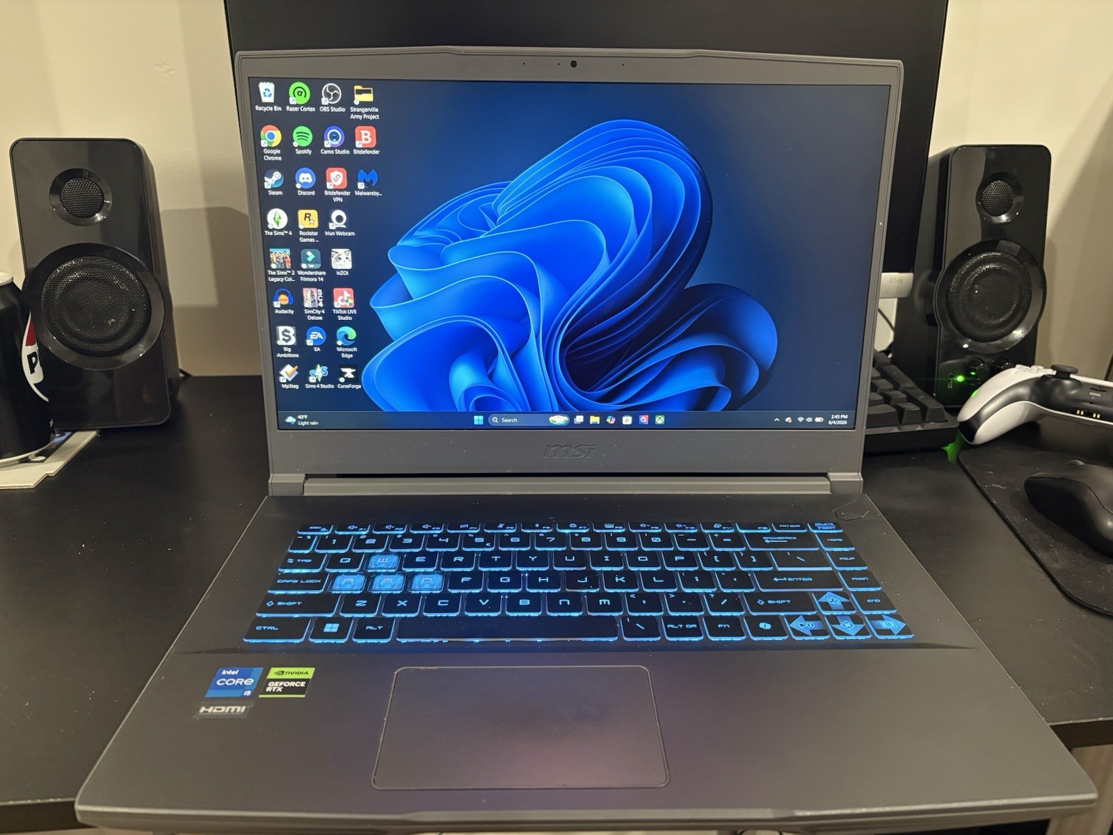 MSI Gaming Laptop Intel Core I5, 16GB RAM, NVIDIA GeForce RTX 3050
