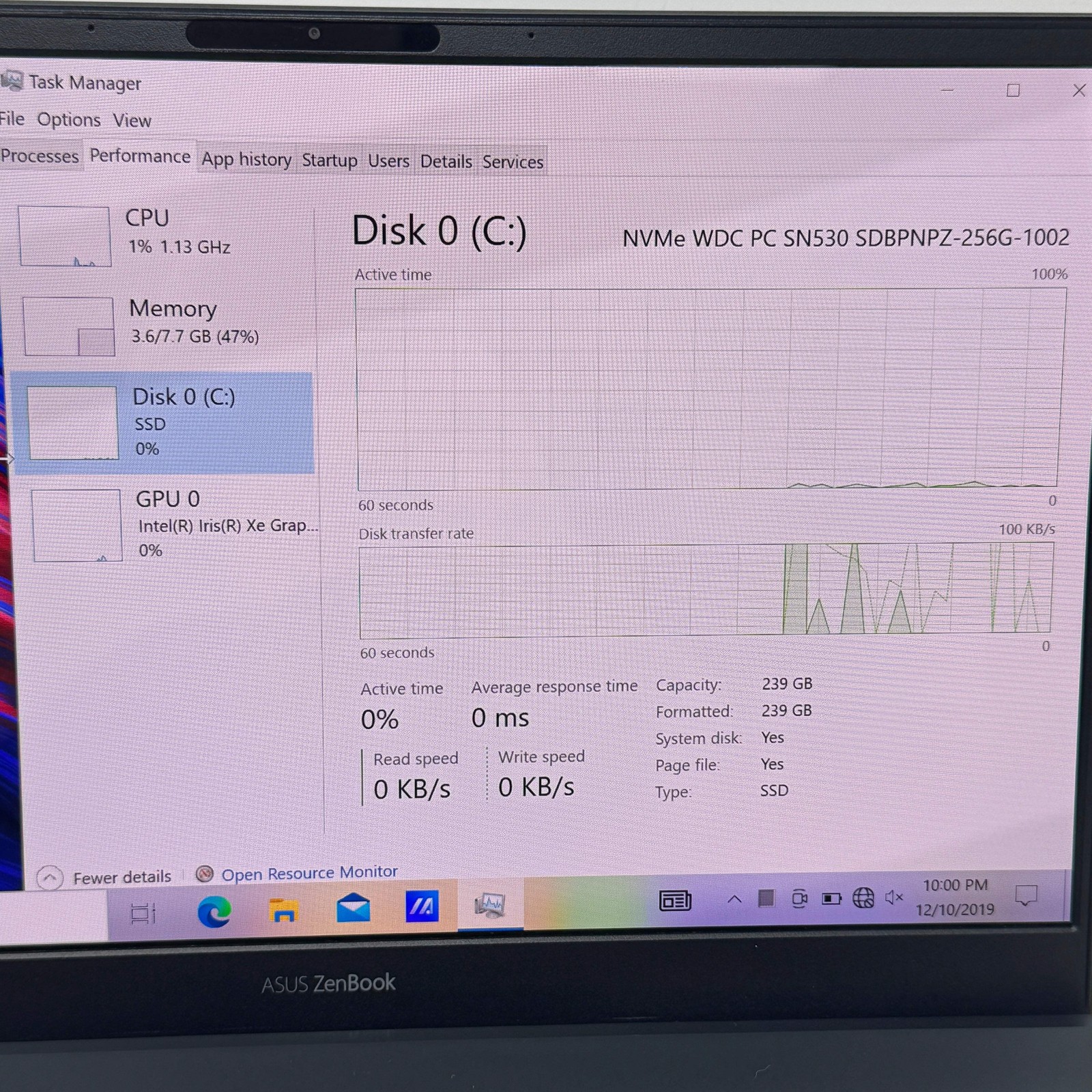 Asus Zenbook 13 UX325E 13.3″ i5-1135G7 2.4GHz 8GB RAM 256GB SSD