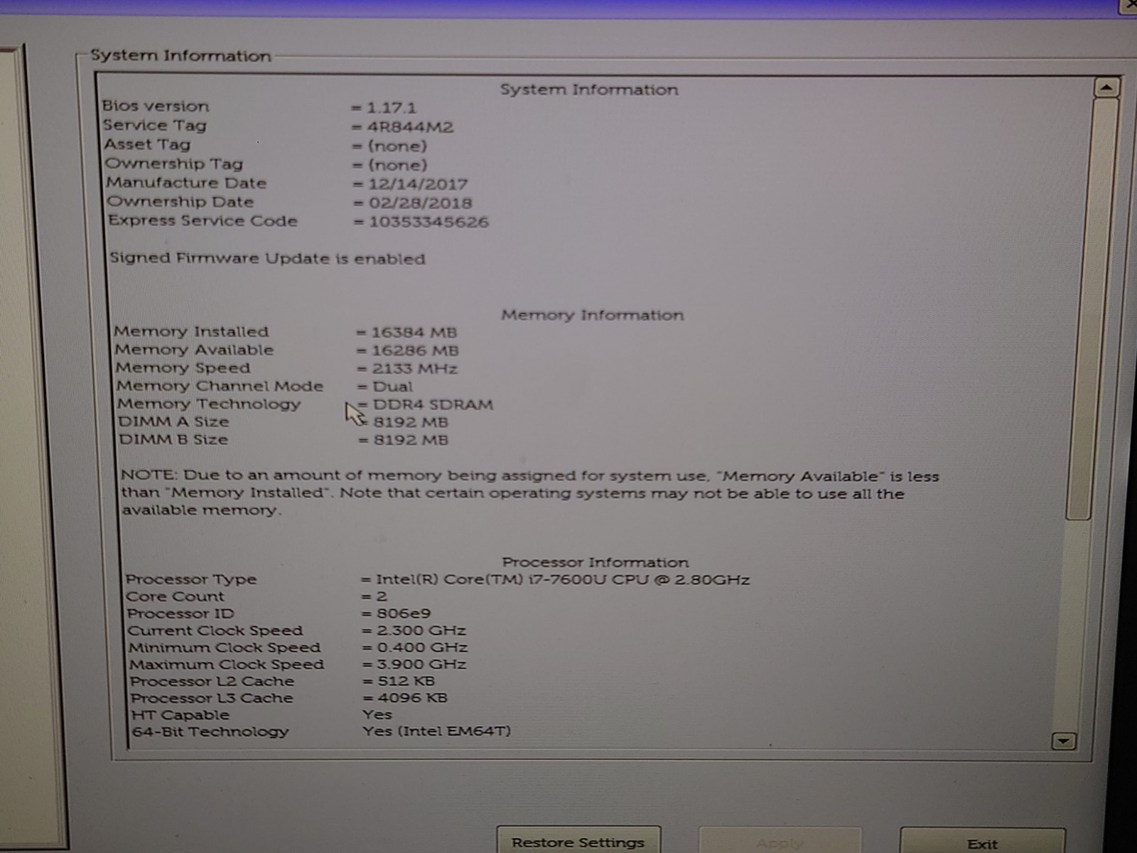 Dell Latitude 7480 14″ FHD i7-7600U 16GB RAM No OS