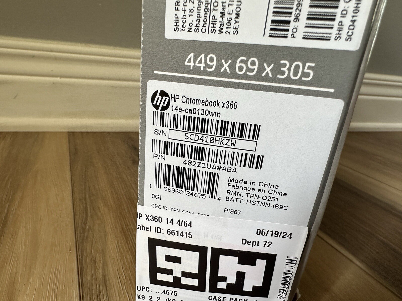 HP Chromebook x360 14 64GB eMMC Intel Celeron N4020 1.1GHz 4GB RAM TOU G1N