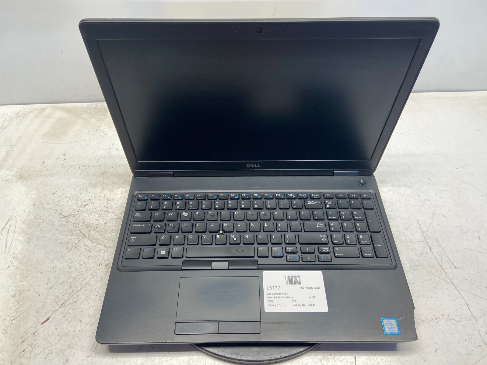 Dell Latitude 5590 Intel i5-8250U 1.6GHz 4 GB NO HDD