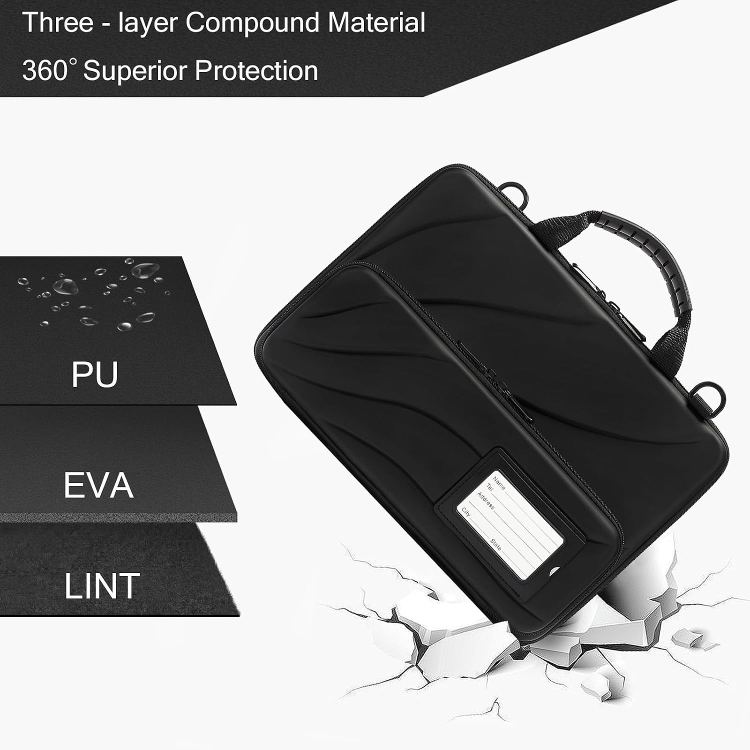 17.3 Inch Laptop Case Hard Shell, Protective Carrying Case with Stand for Heat D