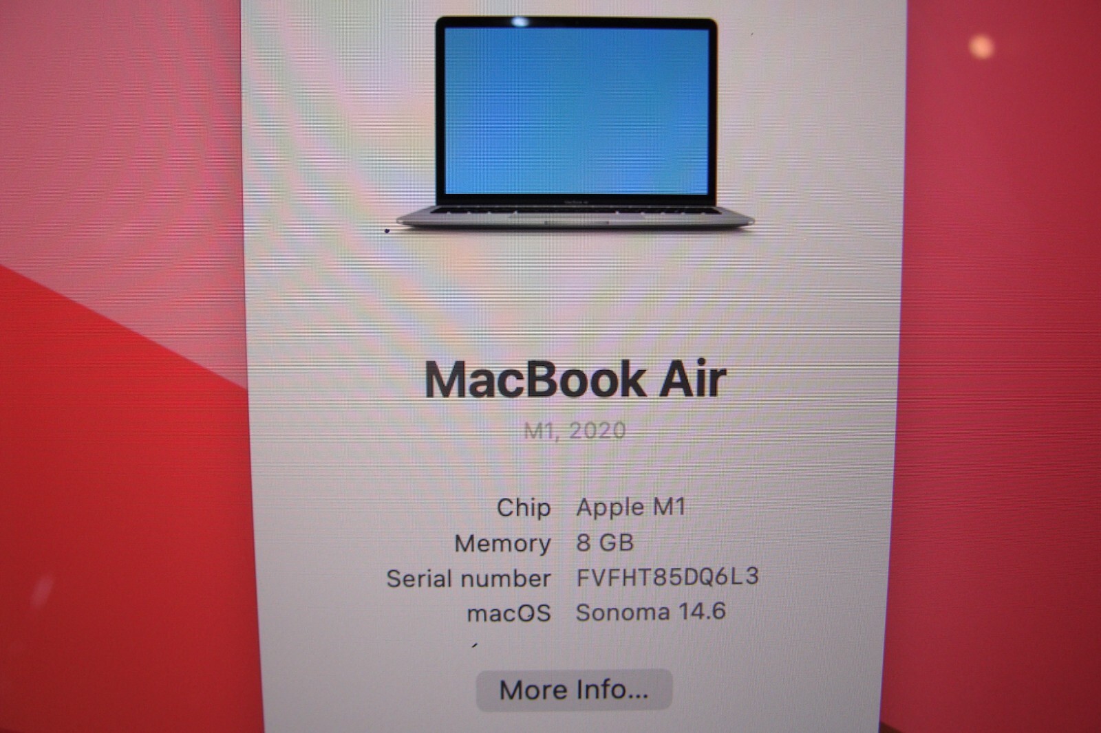 Apple MacBook Air A2337 13.3″ M1 2020 8CPU/7GPU 8GB 128GB MGN63LL/A +Charger