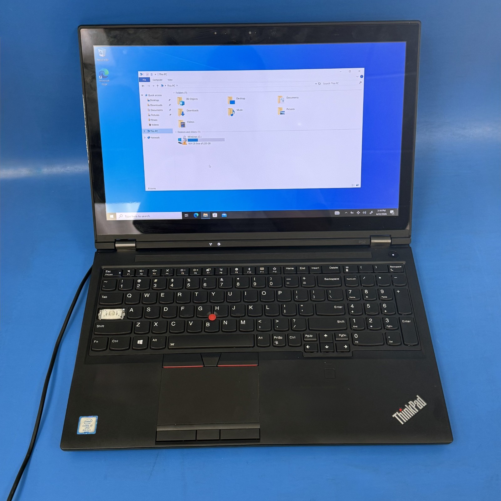 Lenovo ThinkPad P52 i7-8850H 32GB 256GB TouchScreen No Battery. For Parts