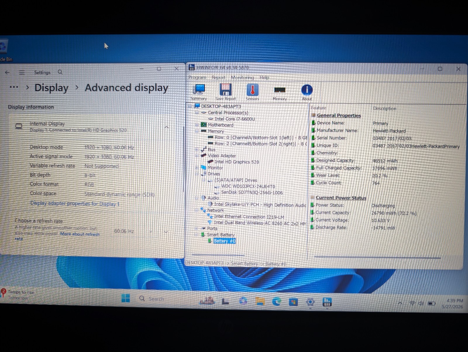 HP ELITEBOOK 840 G3 | i7-6600U 16GB RAM 256GB SSD + 1TB HDD | FHD Backlit Win 11