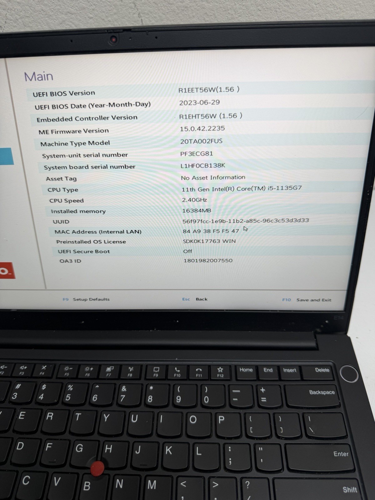 Lenovo ThinkPad E14 Gen 2 14″ Laptop i5-1135G7, No RAM/Storage, Boots to BIOS