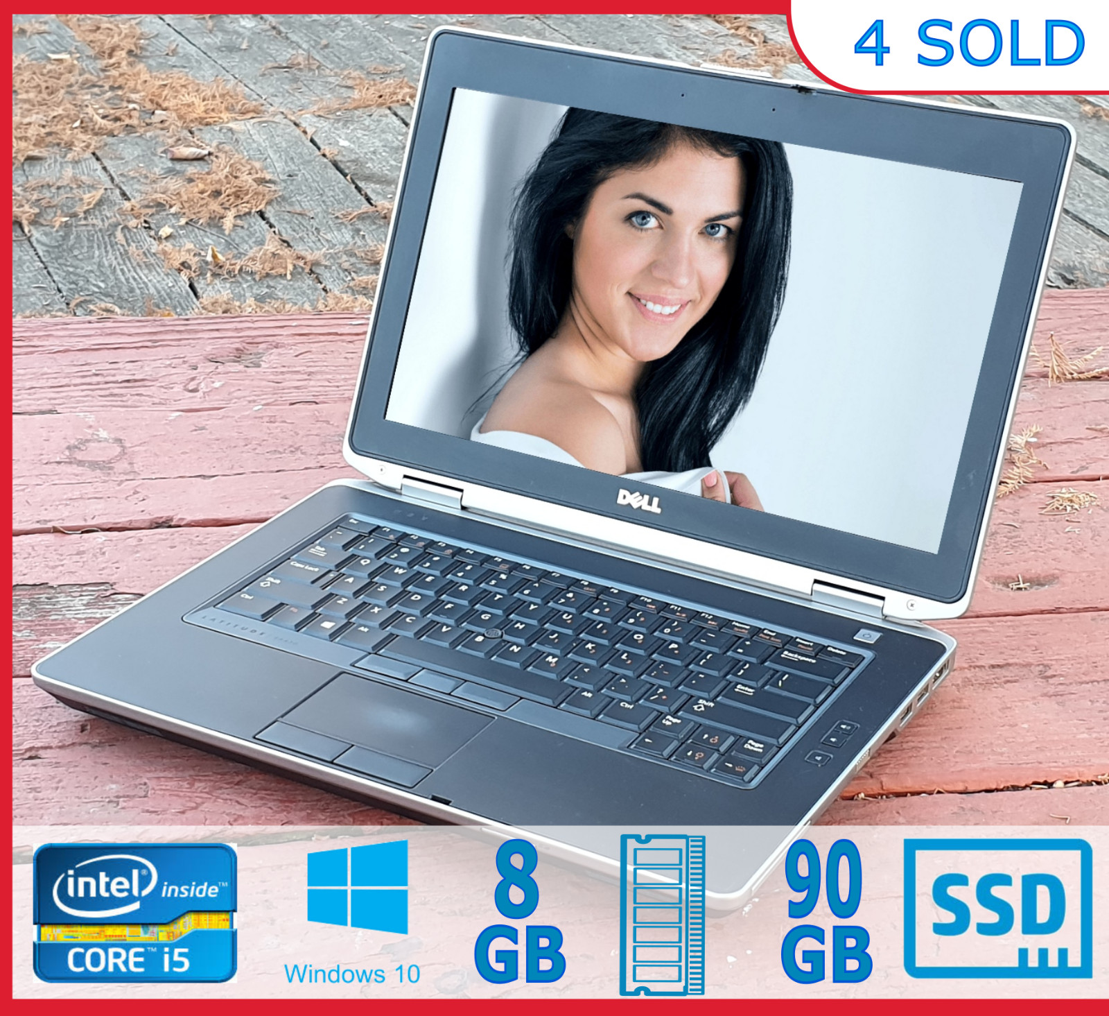 Dell Latitude E6430 Intel i5 @ 2.9Ghz 8Gb 90Gb SSD Win10 Office DVD-RW Backlite