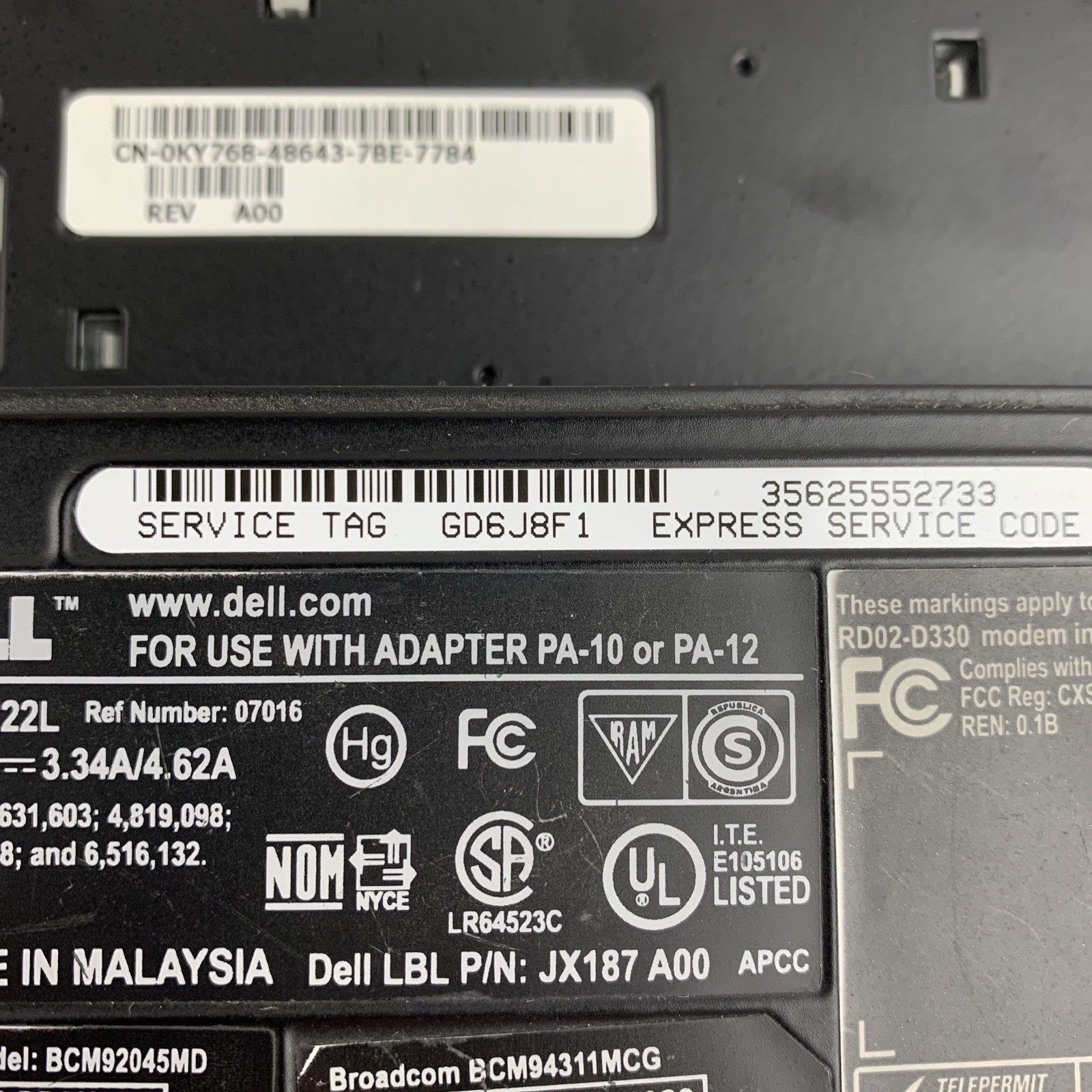 Dell Inspiron 1520 Core 2 Duo-06FD 2.00GHz 3GB RAM 15.6″ No Battery No HDD/OS