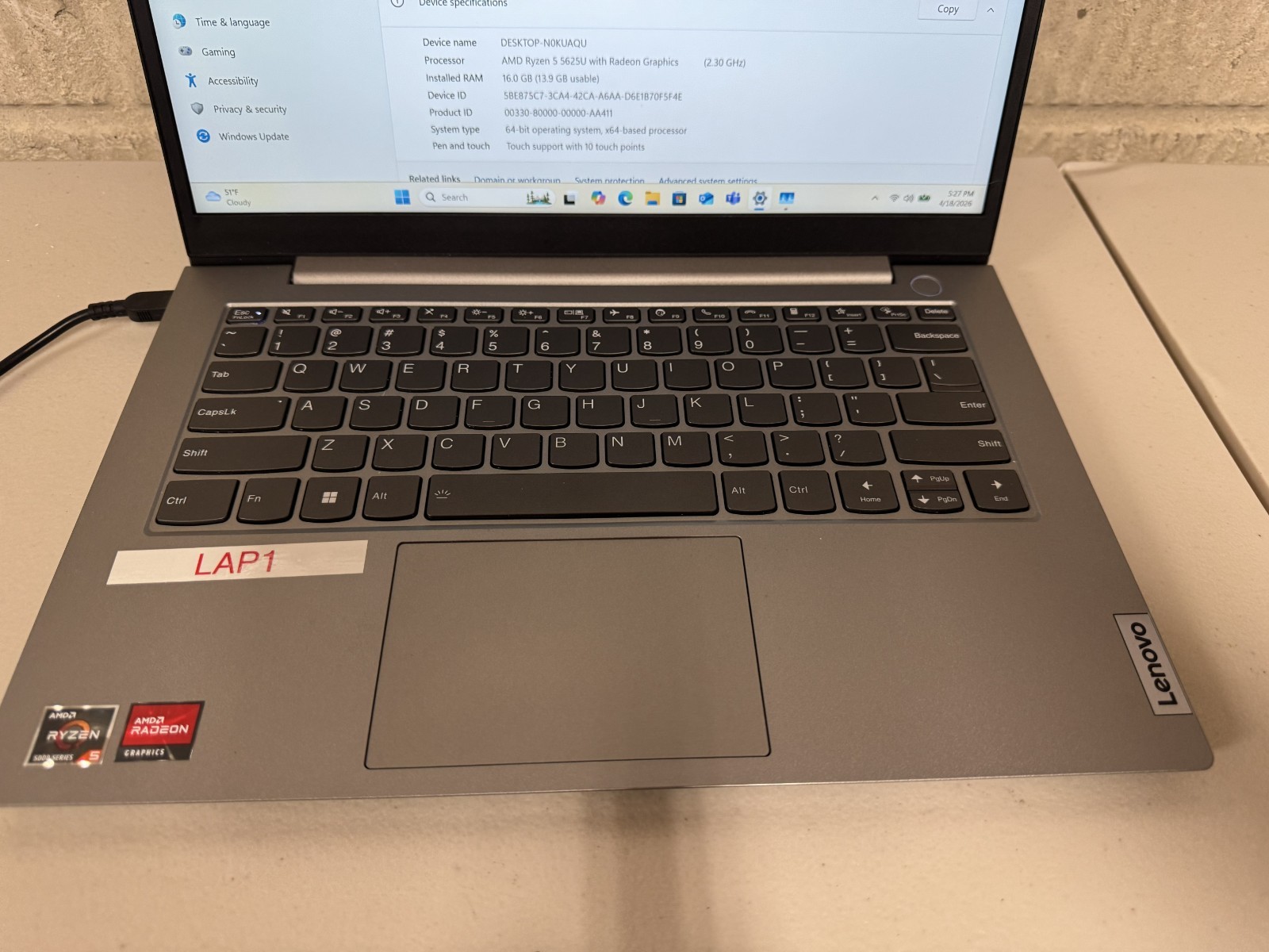 Lenovo Thinkbook 14 G4 AMD Ryzen5 Windows 11 pro 240GB SSD 16GBRAM