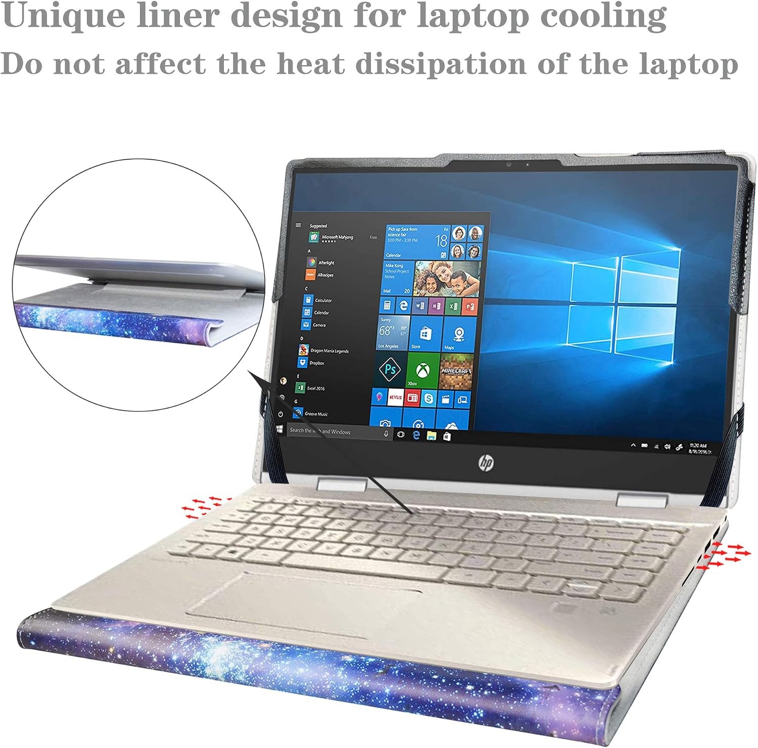 Protective Galaxy Case for HP Chromebook x360 14c-caXXXX & Dell Inspiron 14 2-in