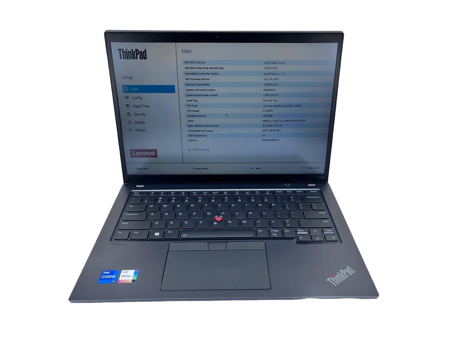 Lenovo ThinkPad 14s Gen 3 14″ FHD Touch i7-1260P 3.4GHz 16GB 512GB *Grade C*