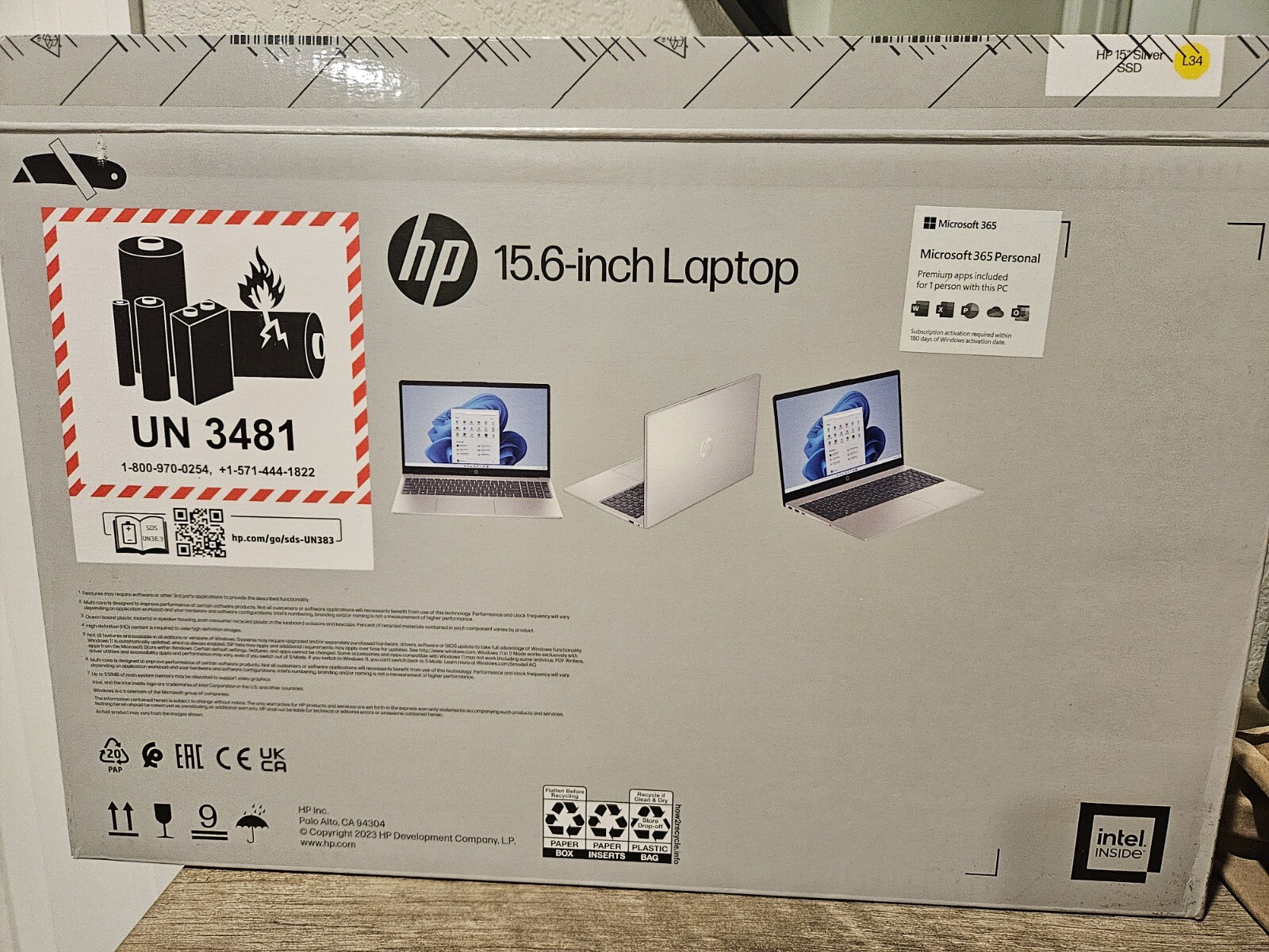 HP 15.6 Laptop 15-fd0081wm Intel Processor N200, 4GB RAM, 128GB UFS, SILVER,…