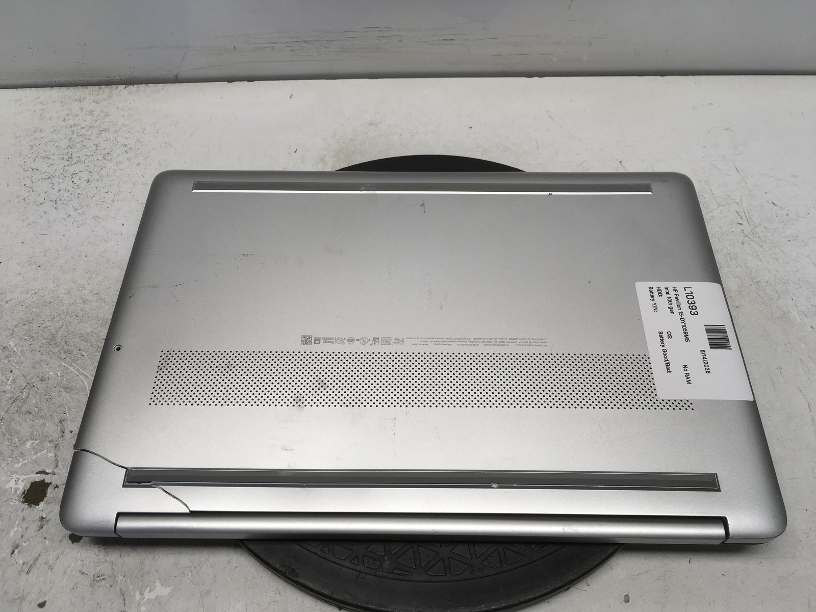 HP Pavilion 15-DY1059MS Intel i5 10th gen No RAM NO HDD No Batt