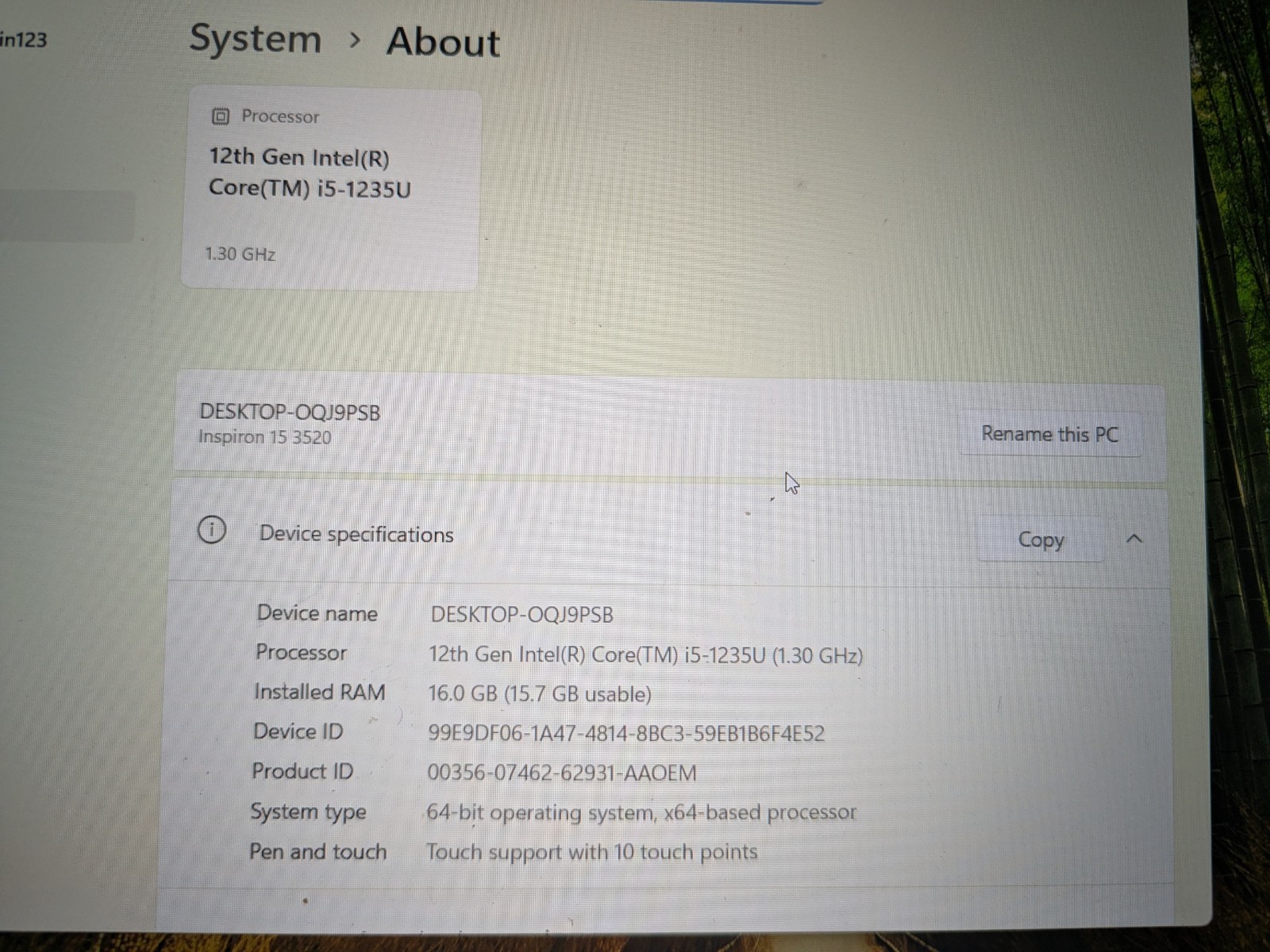 Dell Inspiron 15 3520 Win 11 Core i5-1235U 1.3GHz 16GB RAM – 1TB M.2 NVME 15.6″