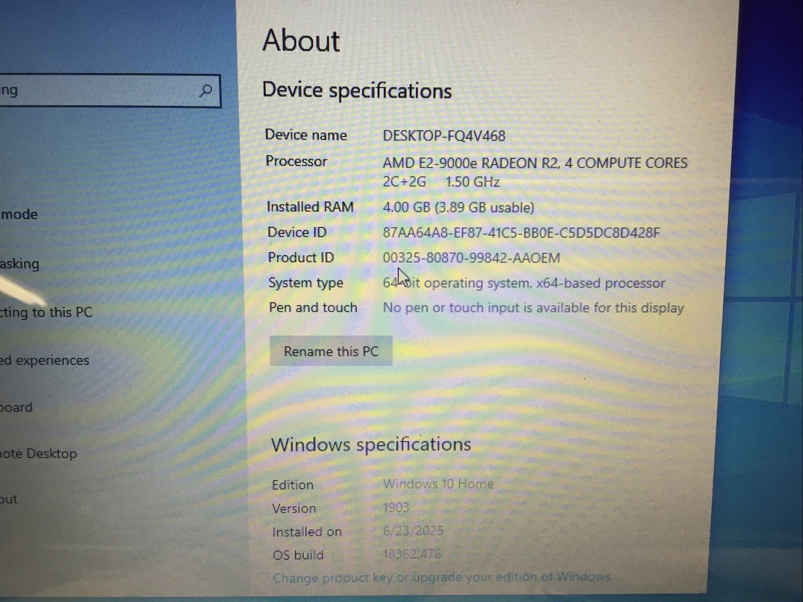 HP 15-db0011dx 15-db0011dx 15.6″ A6-9225 2.6GHz 4GB RAM 1TB HDD