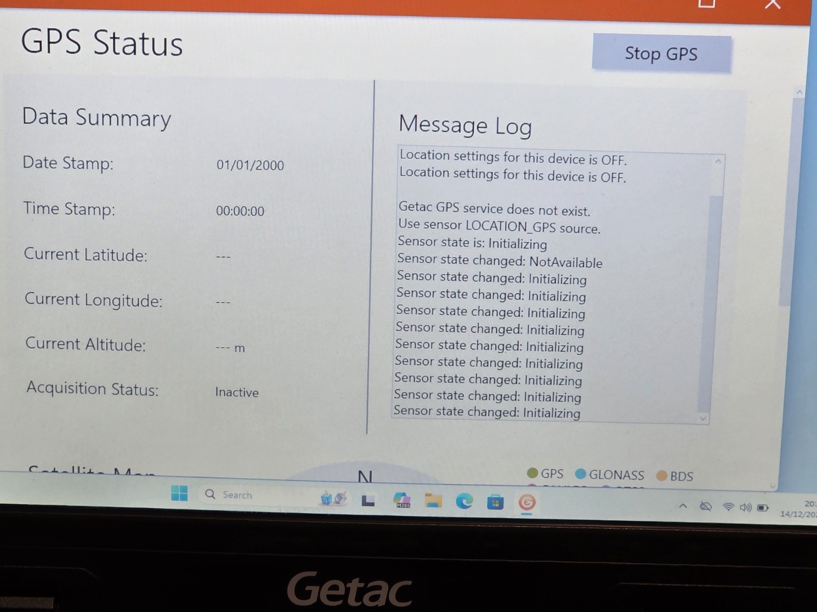 GETAC S410 G2 RUGGED LAPTOP 14″ TOUCH i5-6200U 16GB HDMI GPS Rs232 2 X BATTERIES