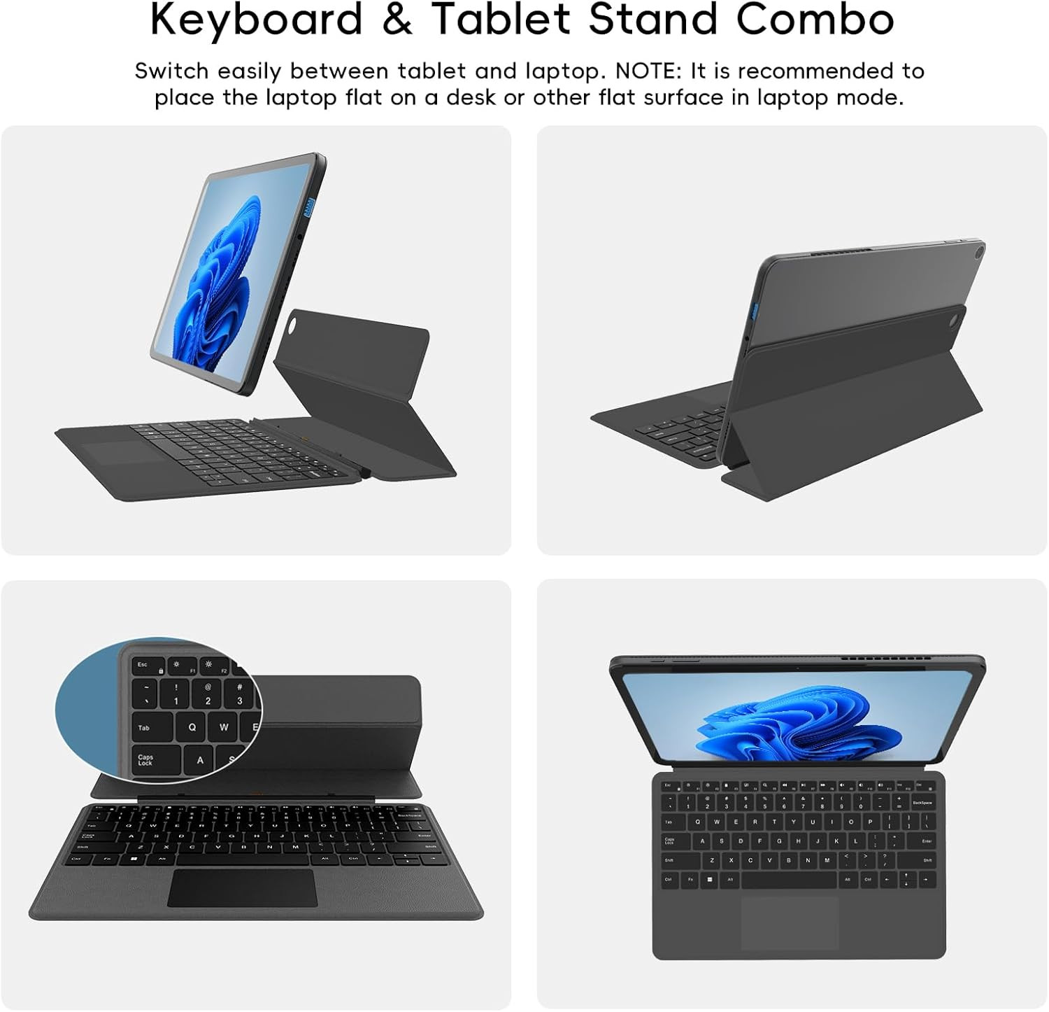 2-In-1 Laptop Tablet with Windows 11, 1 Year Office 365 Included & Magnetic Keyb