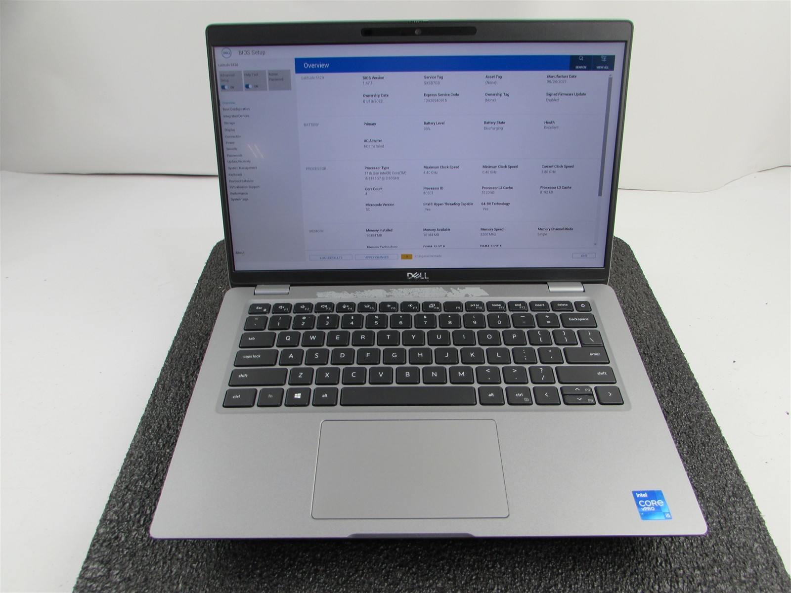 DELL LATITUDE 5420 1920X1080 FHD CORE I5-1145G7 512GB SSD 16GB RAM NO O.S