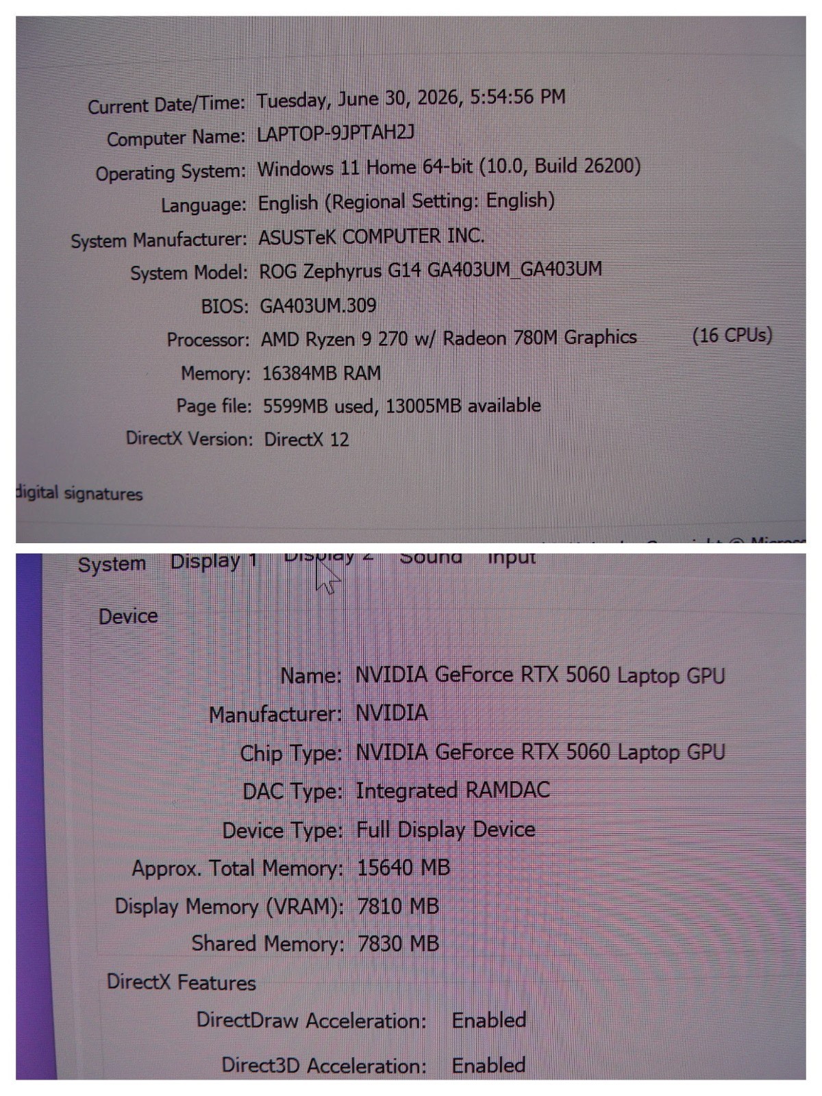Asus ROG Zephyrus G14 GA403UM 14″3K 120hz AMD Ryzen 9 4GHz 16GB 1TB RTX 5060 8gb