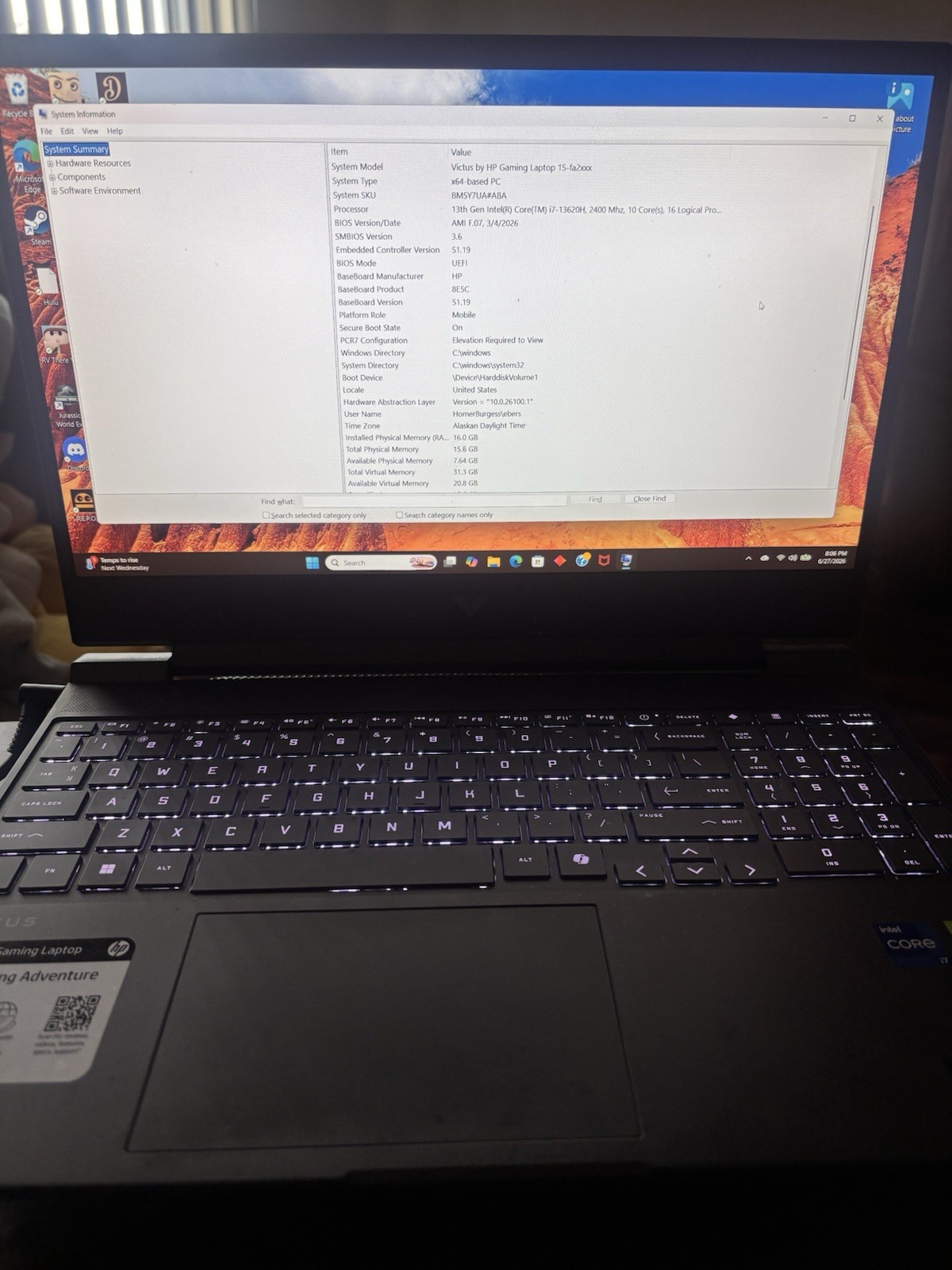 HP Victus 15 Gaming Laptop – RTX 5050 – i7 – 16GB RAM – 512GB SSD