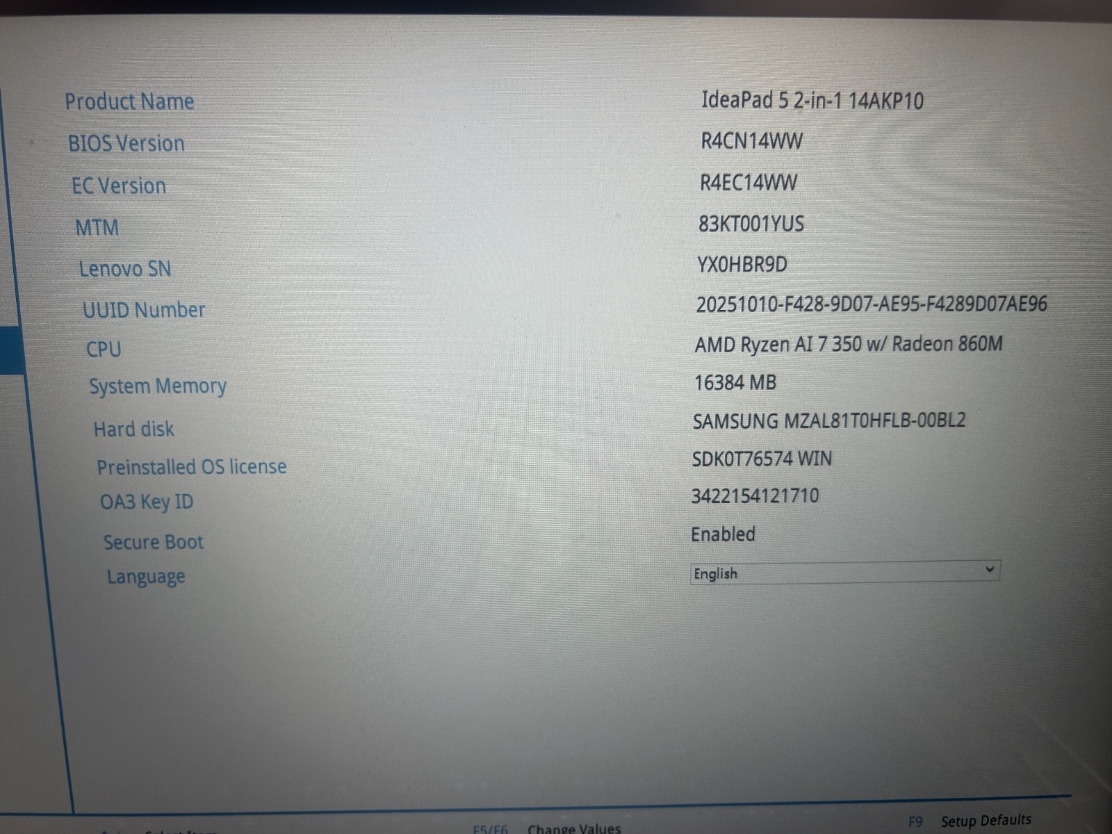 Lenovo IdeaPad 5 2-in-1 14AKP10 AMD Ryzen AI 7 350, 2.00 GHz 16 GB RAM 1 TB NVMe
