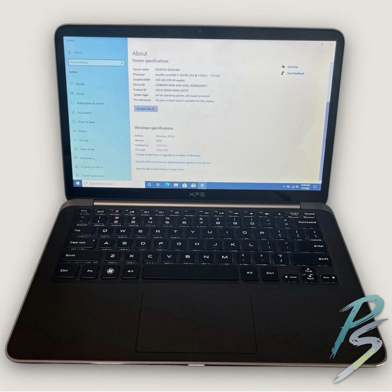 Dell XPS 13 L321X i7-2637M 1.70GHz 4GB RAM 256GB SSD Win10 Pro