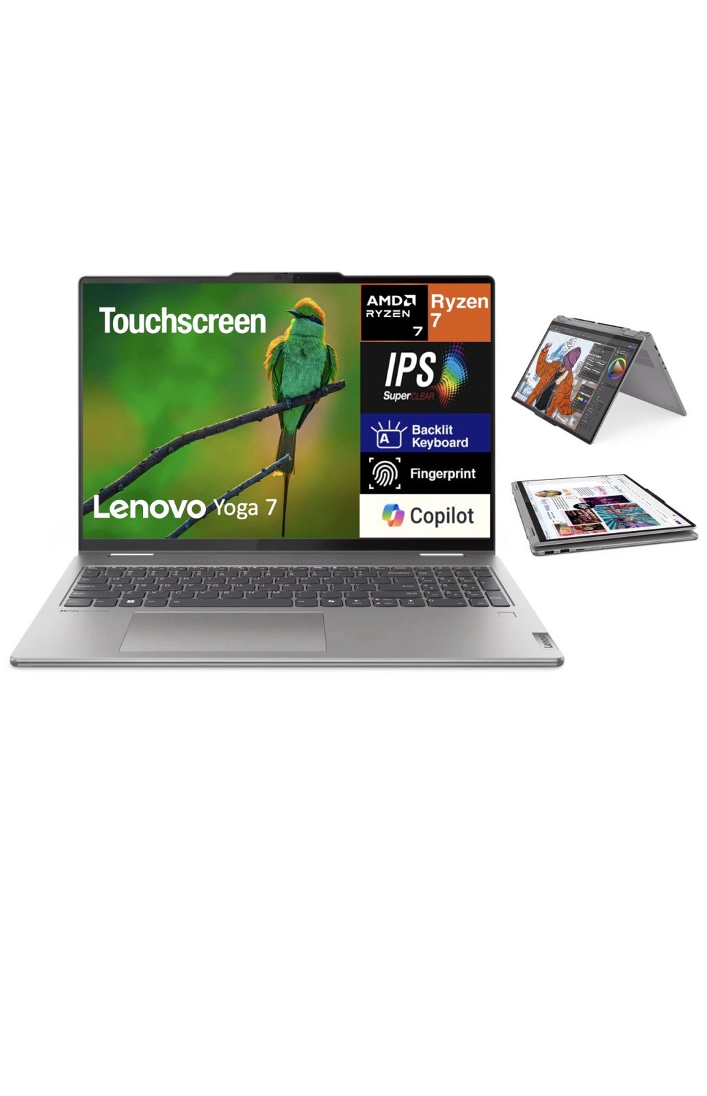 Lenovo Yoga 16″ 1920×1200 Ryzen 7 8840HS 16GB RAM 512GB PCIe SSD Windows 11 Home